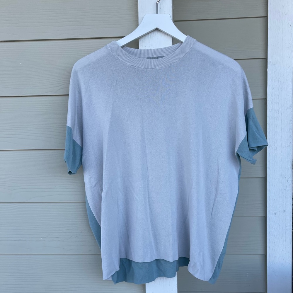 COS• half blue half grey shirt